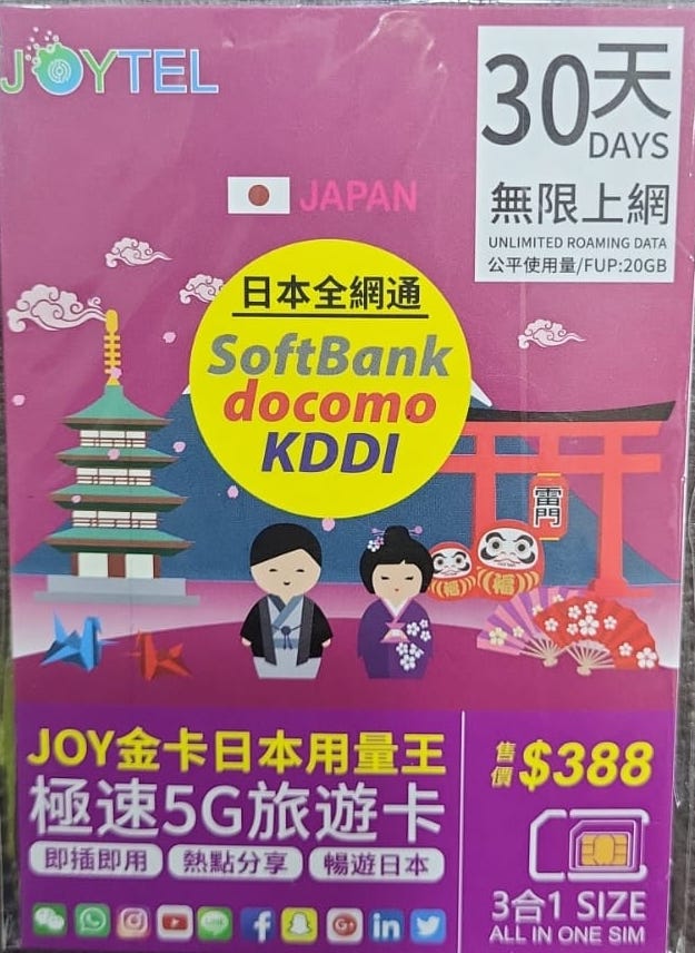 JOYTEL 日本網卡 30天